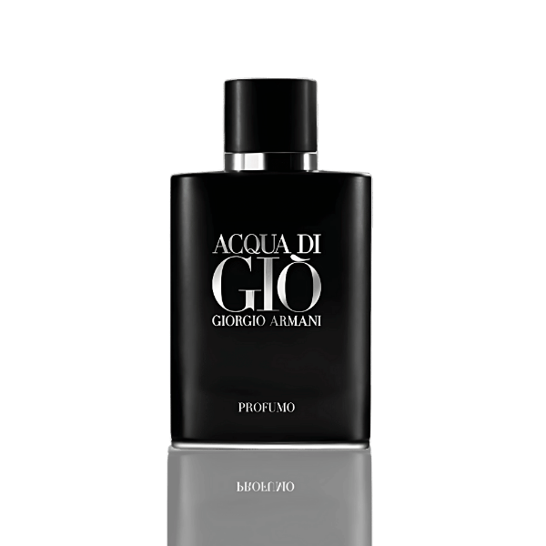 Men receive a glass bottle of Giorgio Armani Acqua Di Gio Profumo Eau de Parfum perfume