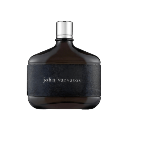 John Varvatos for Men 125ml Eau de Toilette Spray in a sleek, masculine bottle featuring rich leather and amber notes
