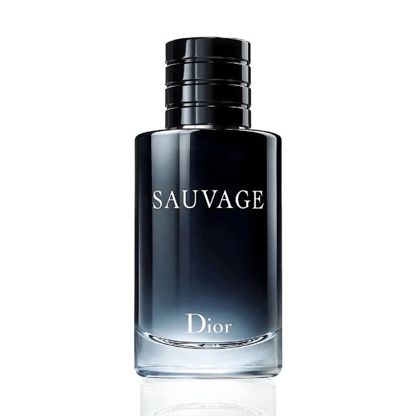 Christian Dior Sauvage Eau de Toilette 200ml bottle featuring its sleek, gradient blue design.​