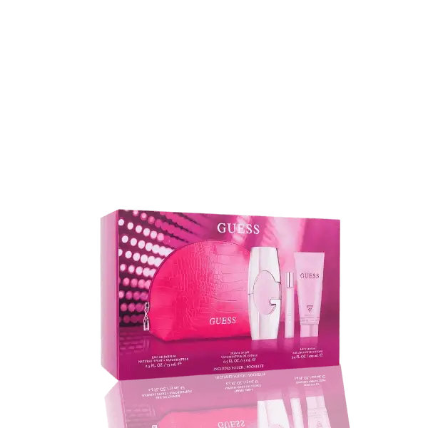 uess Pink Women’s Perfume Gift Set – EDP 75ml + 15ml + Body Lotion 100ml + Pouch