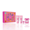 Versace Bright Crystal Absolu gift set with 90ml EDP, 100ml S/G, 100ml B/L, and pouch