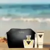 Elegant perfume gift set including lotion and pouch