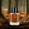 Leather violet and patchouli heart over amber oud base Frescora