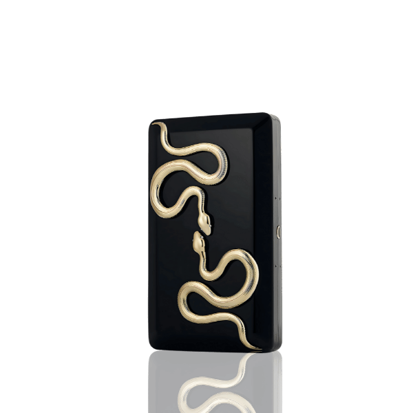 Kilian Black Snake Clutch with gold-tone snake motif