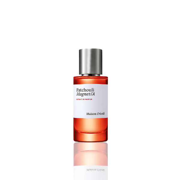 Patchouli Magnetik bottle with bold earthy tones