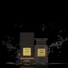 Deep masculine scent with smoky wood and amber