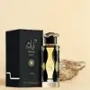 Luxe unisex fragrance blending saffron, plum liqueur, and resinous warmth