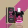 Sweet berry floral perfume transitioning into warm amber gourmand base
