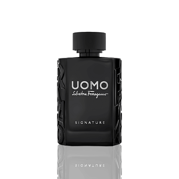 Uomo Signature EDP with mandarin, pink pepper and rich coffee‑leather base