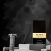 Edgy masculine fragrance with cannabis citrus top, spicy floral heart and warm leather finish
