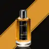 Bold oriental-woody perfume with rose, saffron, and oud