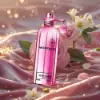 Montale Velvet Flowers perfume bottle against a soft, velvety backdrop