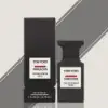Luxury fragrance with smoky woods and sweet gourmand heart