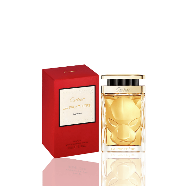 Cartier La Panthère perfume — gardenia over dried fruits, anchored by oakmoss and leather