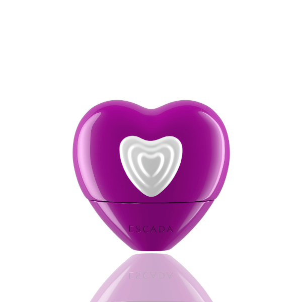 Escada Party Love perfume—syrupy cherry, whipped cream heart, and vanilla-cupcake base