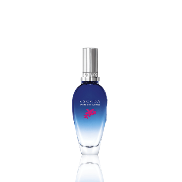 Escada Santorini Sunrise perfume—mandarin sorbet, jasmine petals, earthy base