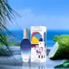 Blue gradient bottle with tropical citrus-floral scent—Santorini Sunrise
