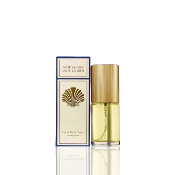 Estée Lauder White Linen — bright aldehyde top with lush white floral heart and warm woody base